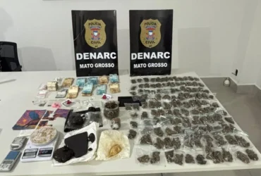 Drogas apreendidas em operação contra o tráfico em cuiabá