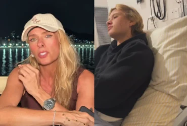 Adriane Galisteu passa Dia das Mães com filho no hospital após lesão no joelho
