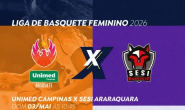 Basquete: TV Brasil transmite Unimed Campinas x Sesi Araraquara neste domingo (3)