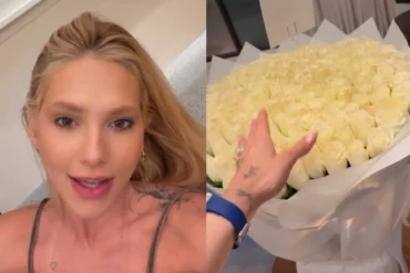 Virginia Fonseca recebe buquê gigante em Dubai e revela autor do presente