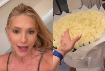 Virginia Fonseca recebe buquê gigante em Dubai e revela autor do presente