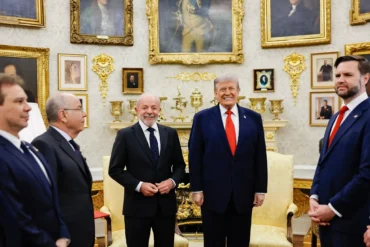 Presidente da República, Luiz Inácio Lula da Silva, durante Encontro com o Presidente dos Estados Unidos, Donald Trump.
