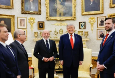 Presidente da República, Luiz Inácio Lula da Silva, durante Encontro com o Presidente dos Estados Unidos, Donald Trump.