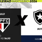 Brasileirão: Rádio Nacional transmite São Paulo e Botafogo em confronto decisivo neste sábado