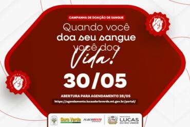 Agendamento para a Campanha de Doação de Sangue começa nesta quinta feira (28)