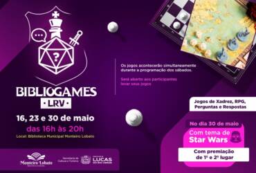 Biblioteca Municipal Monteiro Lobato inicia neste sábado 2ª Edição da Noite de Jogos Bibliogames