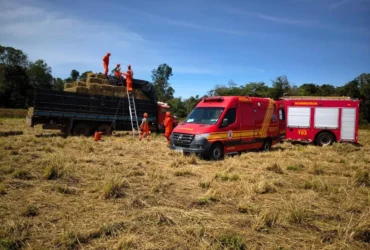 Resgate na BR-163 em Sinop: homem é socorrido sobre caminhão