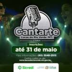 CANTARTE 2026 abre inscrições com mais de R$ 40 mil em premiações em Lucas do Rio Verde
