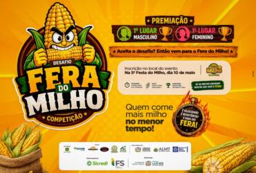 Cinco minutos para virar fera concurso da 5ª Festa do Milho premiará quem comer mais milho cozido