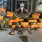 Operação com apoio do Gefron de Mato Grosso apreende 2,5 toneladas de drogas e fuzis blindados em barco no Amazonas