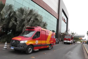 Princípio de incêndio em shopping de Cuiabá mobiliza bombeiros