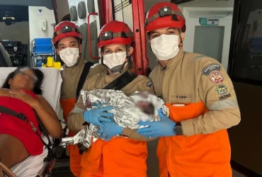 Bombeiros atendem mãe e bebê