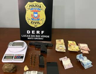 Traficante é preso com droga e arma de calibre restrito em Lucas do Rio Verde
