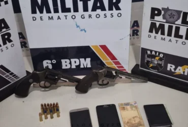 Dois faccionados são detidos pela PM com armas após perseguição em Cáceres
