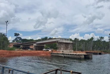 Ponte de 560 metros sobre Rio Teles Pires avança em Itaúba