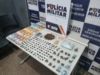 Drogas apreendidas pela PM em Cáceres