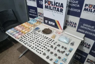 Drogas apreendidas pela PM em Cáceres