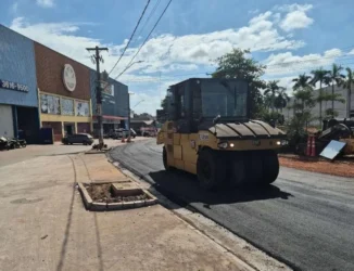 BRT em Cuiabá recebe asfalto especial na Avenida da Prainha