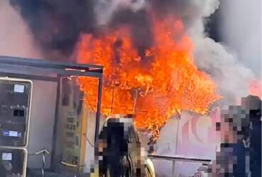Incêndio em distribuidora mobiliza Bombeiros no centro de Lucas do Rio Verde