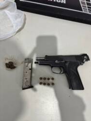 Polícia Militar Ambiental apreende pistola 9mm e droga durante patrulhamento em Cáceres