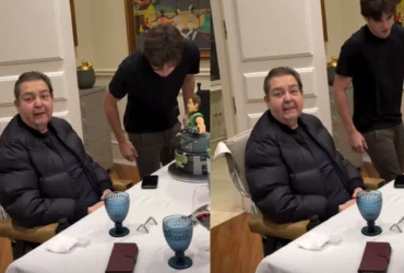 Faustão surge em vídeo raro ao lado do filho Rodrigo Silva
