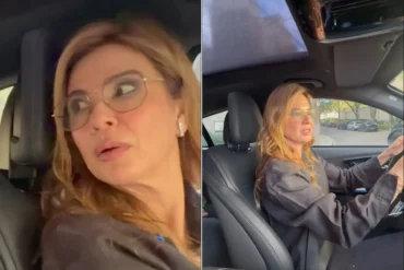 Luciana Gimenez entra em pânico ao testar carro autônomo com estacionamento automático