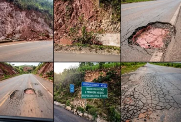 Trecho esburacado fica entre Paranatinga e Primavera do Leste