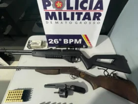Armas apreendidas em Nova Mutum