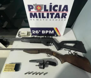 Armas apreendidas em Nova Mutum