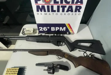 Armas apreendidas em Nova Mutum