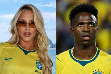 Virginia Fonseca acompanha jogo de Vini Jr e comemora gol da Seleção