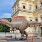 Dinossauro ganha destaque no Museu Nacional com réplica de 15 metros