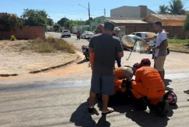 Homem prensado por caminhão é socorrido pelos bombeiros em Cáceres