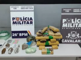 Cavalaria da PM apreende 13,7 kg de drogas e detém dupla em Nova Mutum