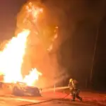 Cavalo mecânico pega fogo na BR-163 e mobiliza Bombeiros em Nova Mutum