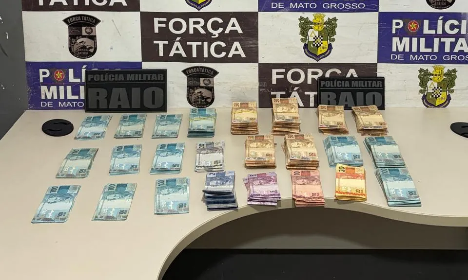 Força Tática apreende R$ 73,7 mil ligados a facção em Rondonópolis