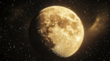 Lua Nova no céu noturno.