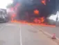 Motorista morre após explosão de carreta-tanque em acidente na BR-070 em MT