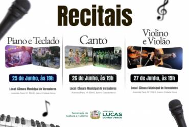 Música e cultura recitais das oficinas culturais acontecem nos dias 25, 26 e 27 de junho na Câmara