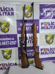 Rifles apreendidos pela Polícia Militar