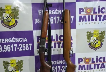 Rifles apreendidos pela Polícia Militar
