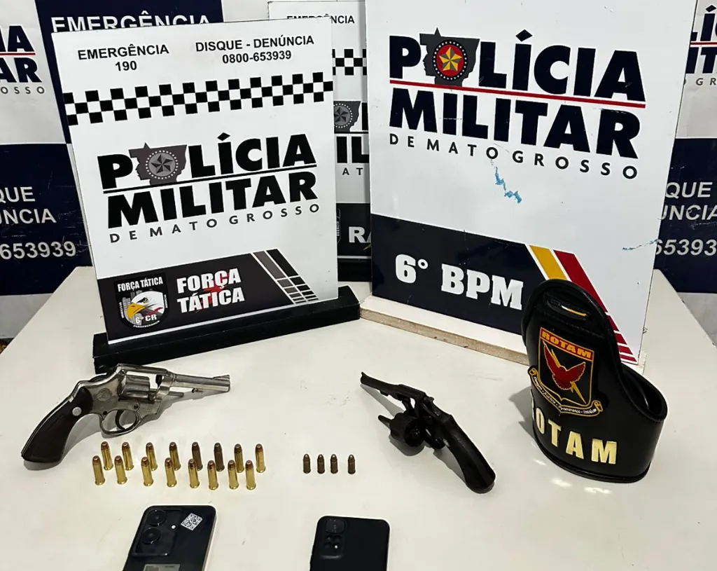 Polícia Militar prende cinco faccionados em Cáceres e apreende armas