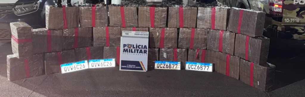 550 quilos de maconha são apreendidos em Porto Alegre do Norte