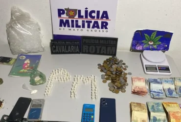 Tráfico de drogas em Alto Paraguai leva casal à prisão pela PM