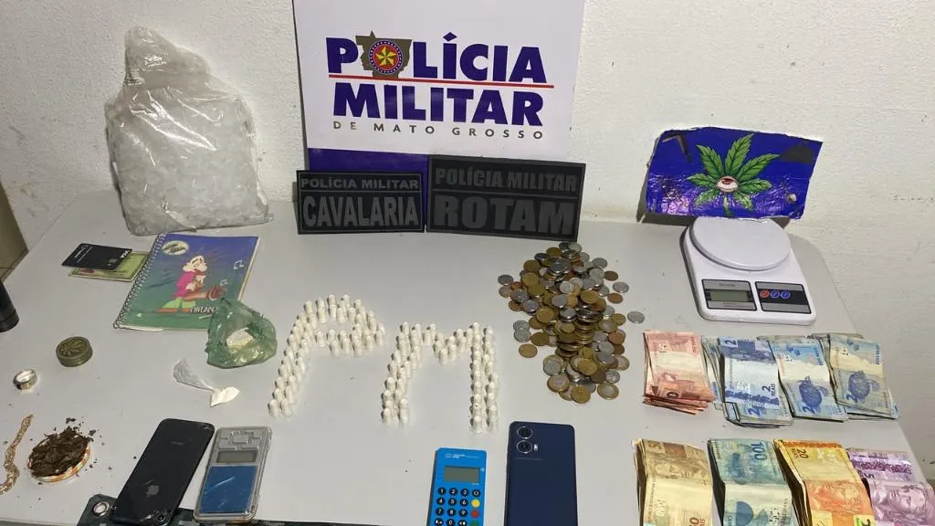 Tráfico de drogas em Alto Paraguai leva casal à prisão pela PM