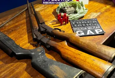 Polícia Militar prende três faccionados com armas e drogas em Ribeirão Cascalheira