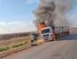 Incêndio em carreta interdita totalmente a BR-163 em Sorriso