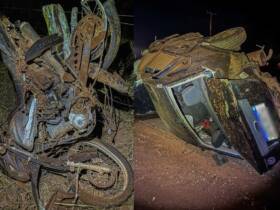 Grávida e outras duas pessoas morrem em batida entre carro e moto na MT-240