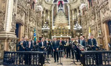 Brass Band ganha destaque com concerto em igreja e abre caminho para conferência mundial
