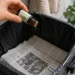 Lixeira sem mau cheiro com jornal velho